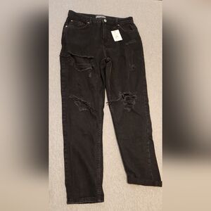 Primark Women's Black Ripped Mom Jeans